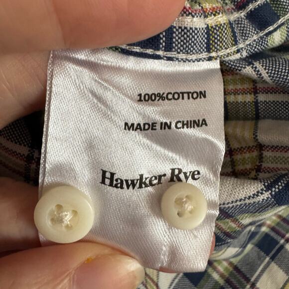 Hawker Rye Long Sleeve Button Down Shirt Multicolor Plaid NWT Men L Tall - Picture 9 of 9